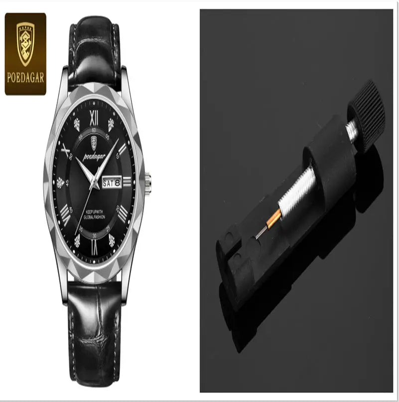 Leather Belt Men's Luxury Fashion Quartz Wrist Watch - Abysaz Kollectionz