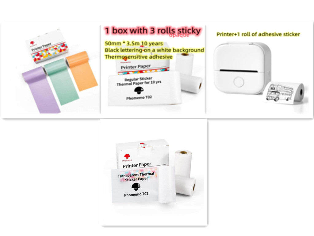 Portable Mini Thermal Label Printer Home Photo Printer Student Wrong Question Printer Bluetooth-compatible Mini Label Printer Price Tag Abysaz Kollectionz