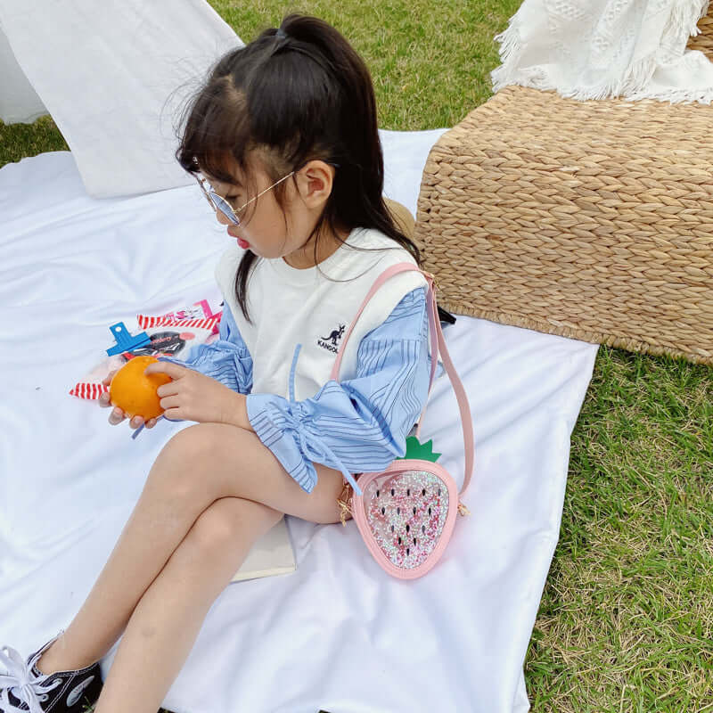 Summer Children's Pineapple Strawberry One Shoulder Jelly Bag Abysaz Kollectionz