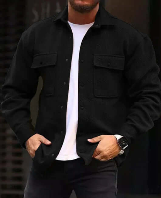 Coat Men Polo Collar Top Men Fashion Work Clothes - Abysaz Kollectionz