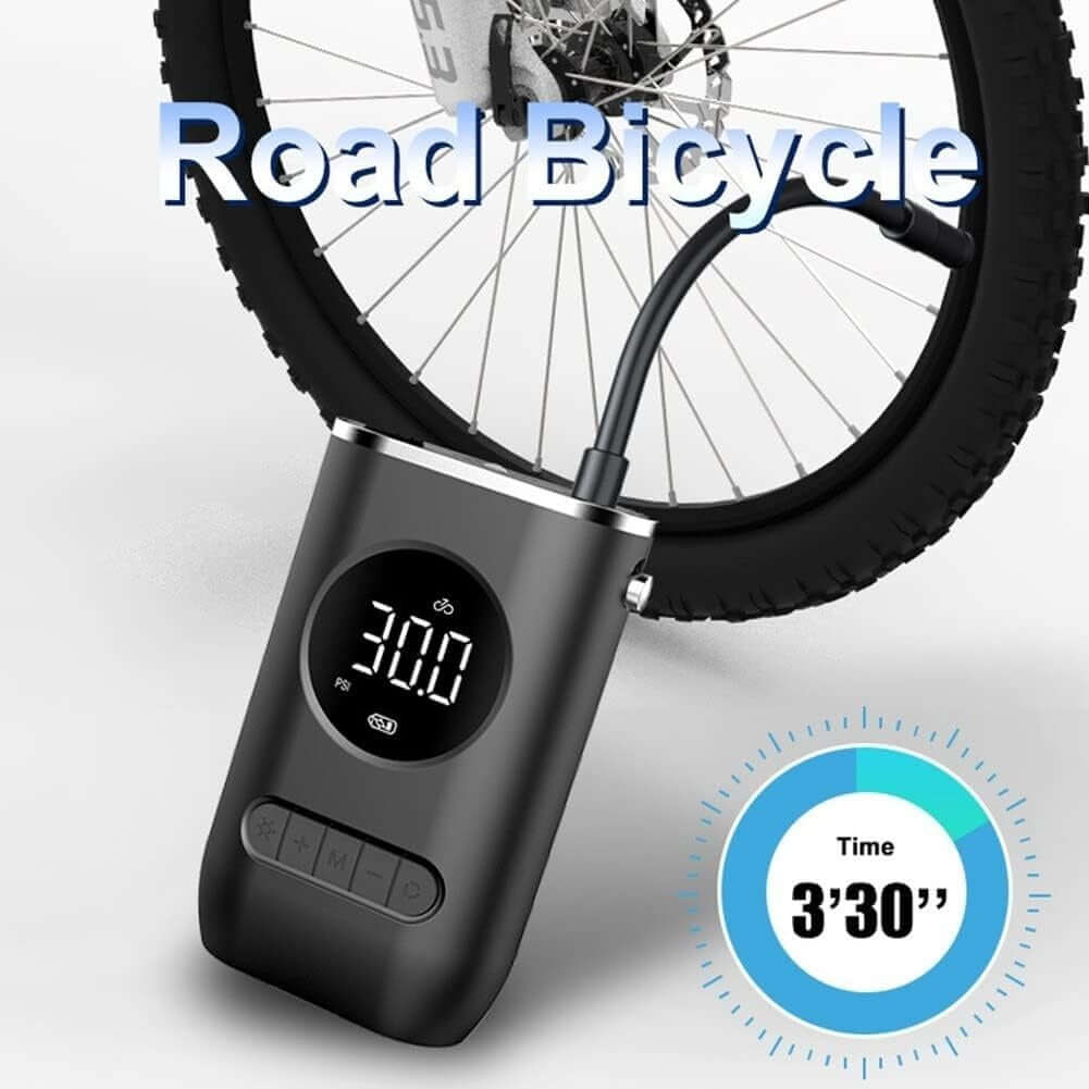 Abysaz Kollectionz Tire Inflator Portable Air Compressor,Portable Electric Inflator 150PSI Cordless Electric Ball Inflator Rechargeable Bicycle Air  Inflator With Digital LED Display - Abysaz Kollectionz