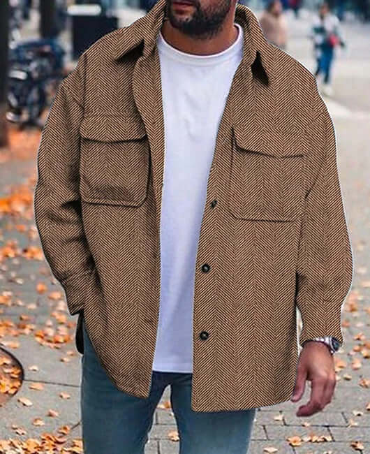 Coat Men Polo Collar Top Men Fashion Work Clothes Abysaz Kollectionz