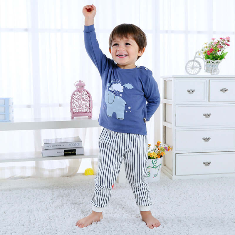 Children's Home Wear Long Sleeve Baby Thermal Pajamas Baby Underwear Set Kids - Abysaz Kollectionz