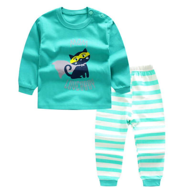 Children's Home Wear Long Sleeve Baby Thermal Pajamas Baby Underwear Set Kids - Abysaz Kollectionz