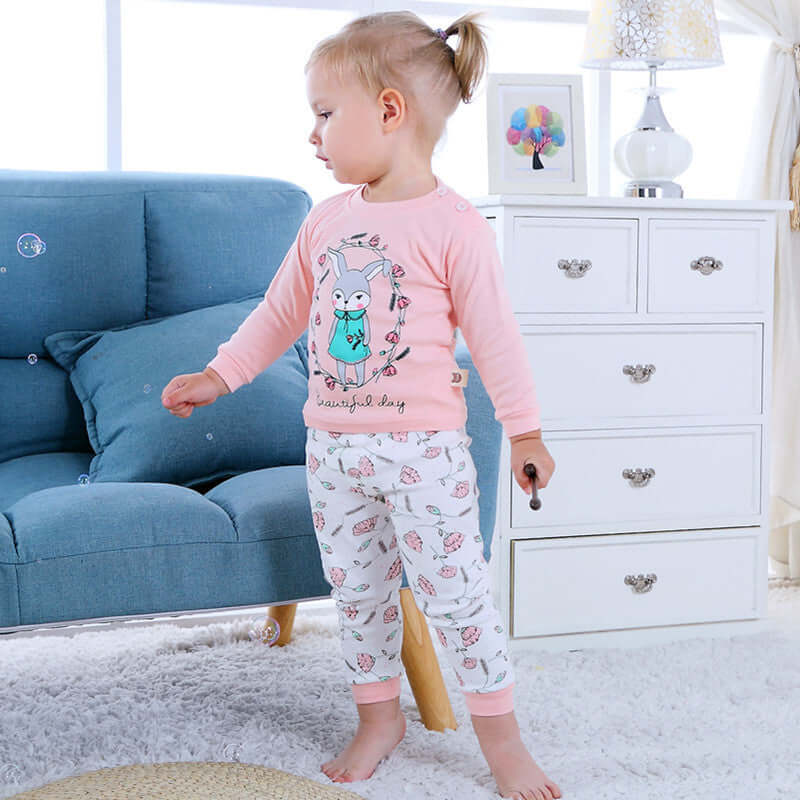 Children's Home Wear Long Sleeve Baby Thermal Pajamas Baby Underwear Set Kids - Abysaz Kollectionz