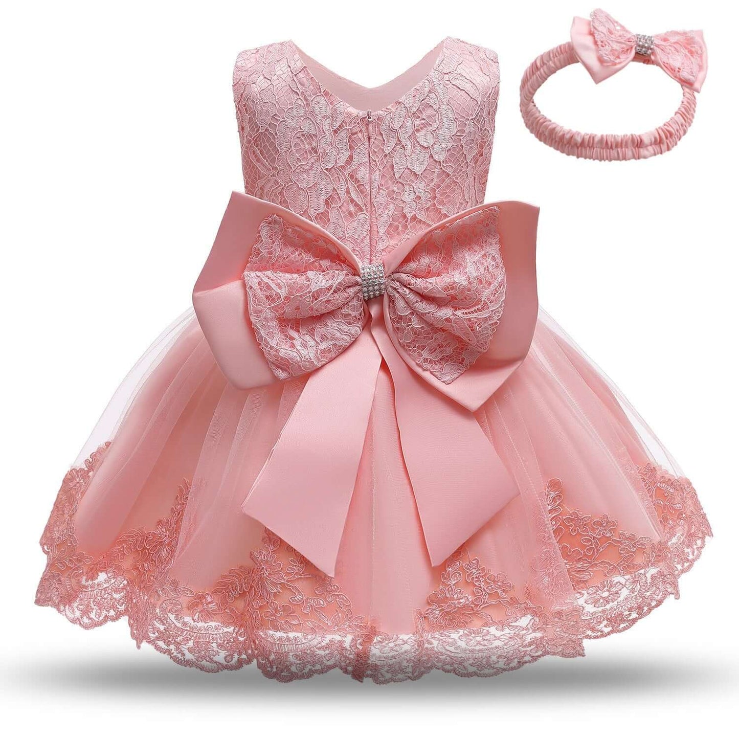 Baby Girls White Baptism Dress Newborn Princess Birthday Wear Toddler Flower Christening Ball Gown Kids Dresses for Girls 12 24M Abysaz Kollectionz
