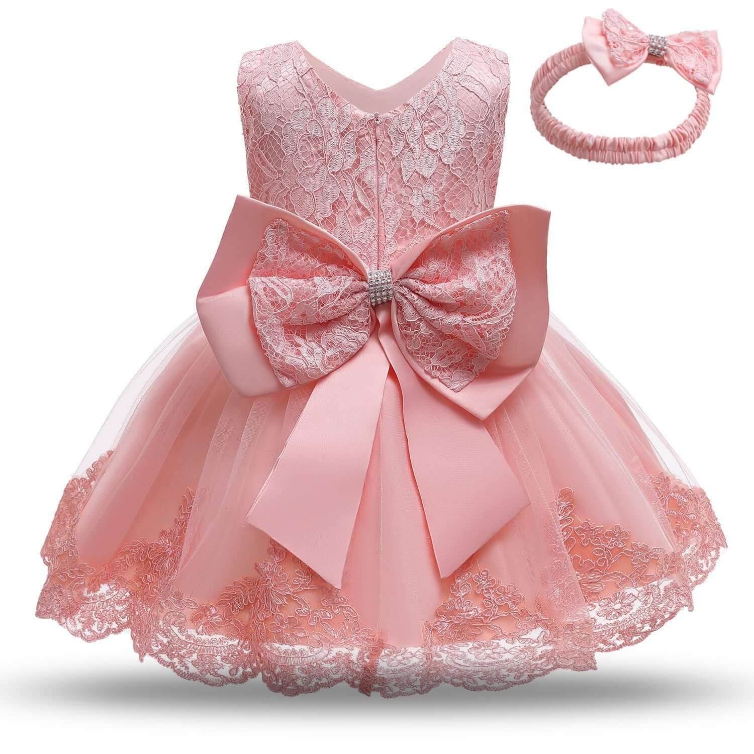 Baby Girls White Baptism Dress Newborn Princess Birthday Wear Toddler Flower Christening Ball Gown Kids Dresses for Girls 12 24M Abysaz Kollectionz