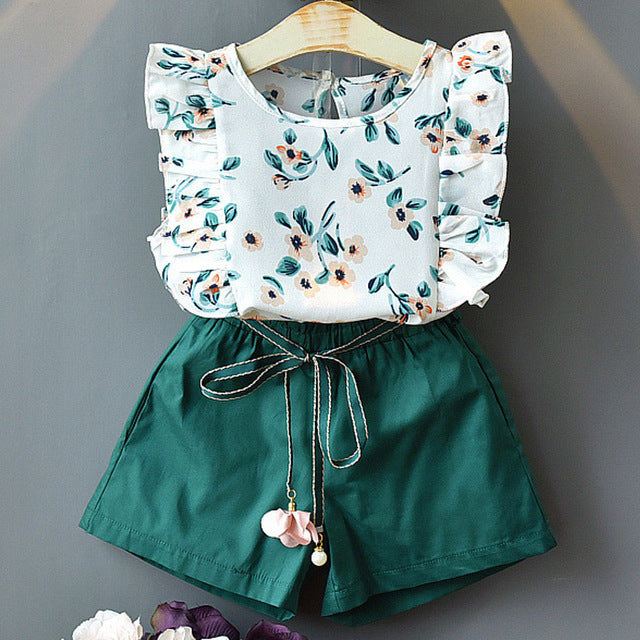Kids Girls Clothes For Baby Girl Kids T-Shirt Shorts Suit - Abysaz Kollectionz