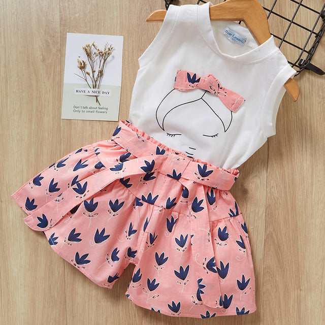 Kids Girls Clothes For Baby Girl Kids T-Shirt Shorts Suit Abysaz Kollectionz