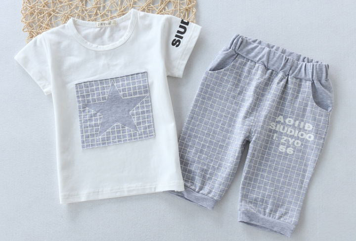 Baby Girls Boys Clothes Brand Summer Kids Clothes Sets Short Sleeved T-Shirt Pants Suit Star Printed Clothes Newborn Sport Suits - Abysaz Kollectionz
