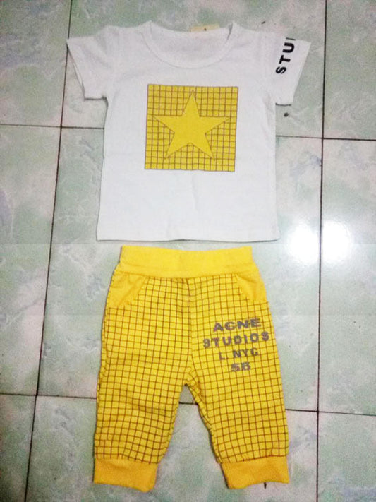Baby Girls Boys Clothes Brand Summer Kids Clothes Sets Short Sleeved T-Shirt Pants Suit Star Printed Clothes Newborn Sport Suits Abysaz Kollectionz