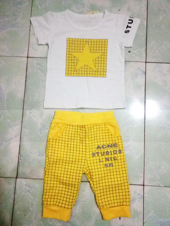 Baby Girls Boys Clothes Brand Summer Kids Clothes Sets Short Sleeved T-Shirt Pants Suit Star Printed Clothes Newborn Sport Suits Abysaz Kollectionz