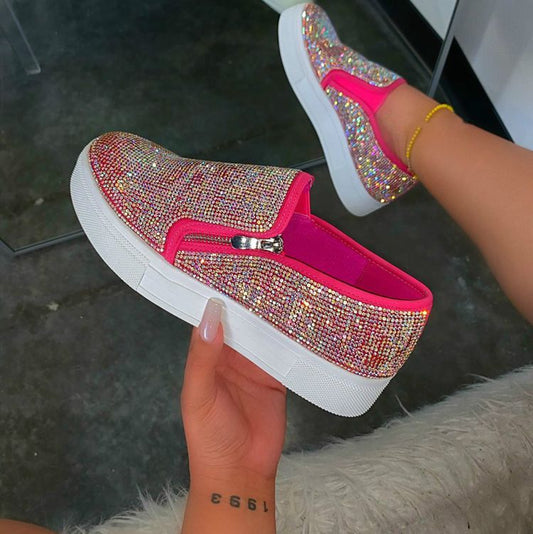 Large Size Rhinestone Flat Casual Single Shoes One Pedal Lazy Shoes Abysaz Kollectionz