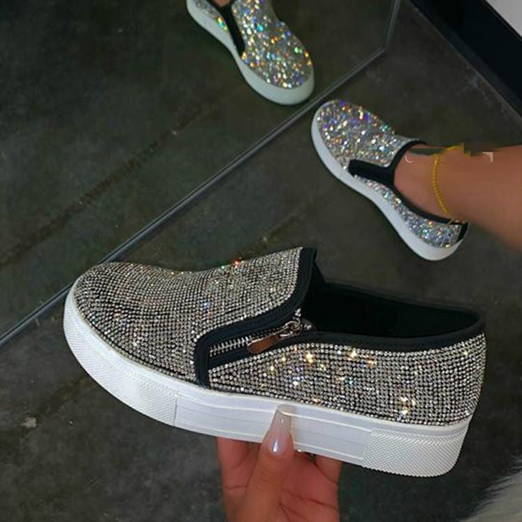 Large Size Rhinestone Flat Casual Single Shoes One Pedal Lazy Shoes Abysaz Kollectionz
