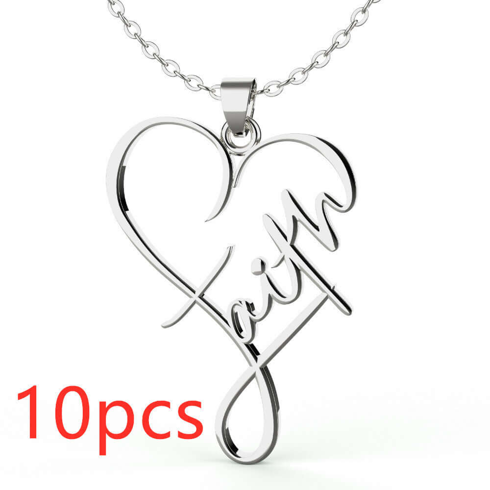 Abysaz Kollectionz European And American Necklace Heart Of Faith Pendant Abysaz Kollectionz