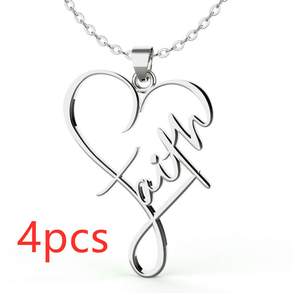 Abysaz Kollectionz European And American Necklace Heart Of Faith Pendant - Abysaz Kollectionz