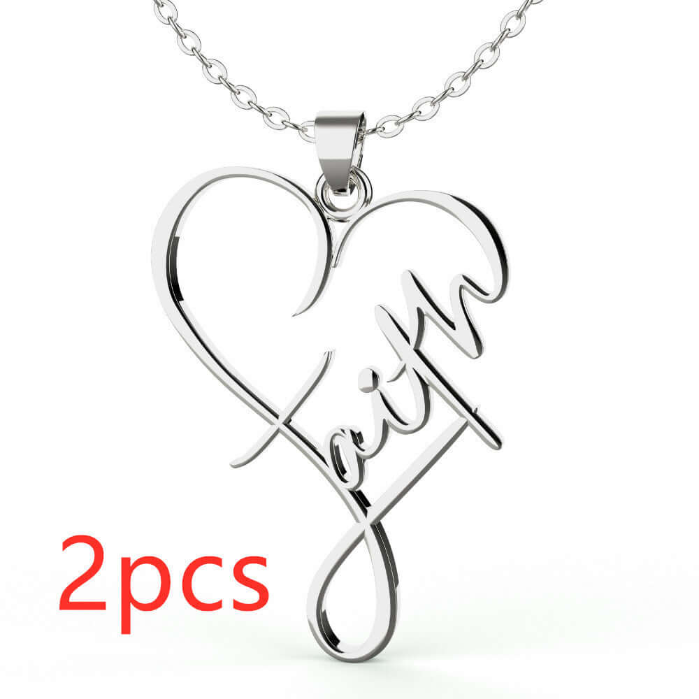 Abysaz Kollectionz European And American Necklace Heart Of Faith Pendant - Abysaz Kollectionz