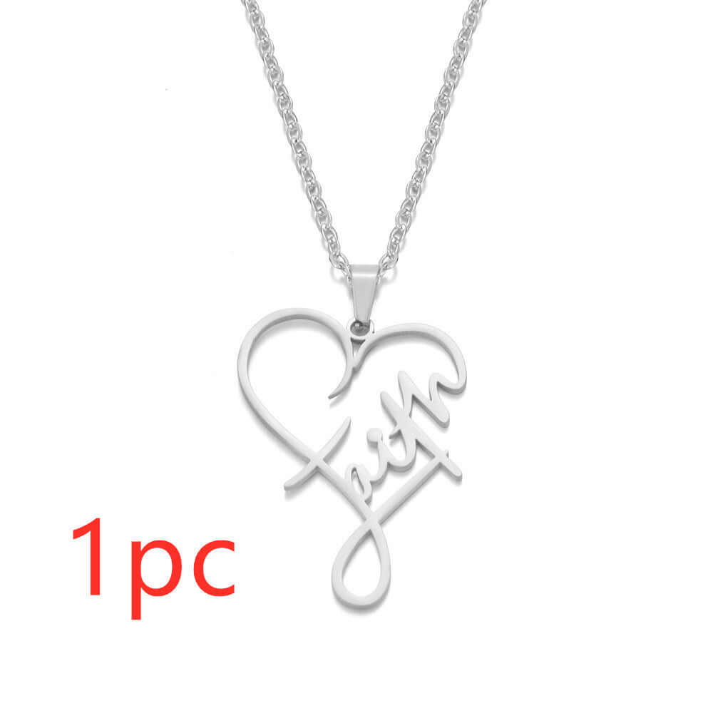 Abysaz Kollectionz European And American Necklace Heart Of Faith Pendant - Abysaz Kollectionz