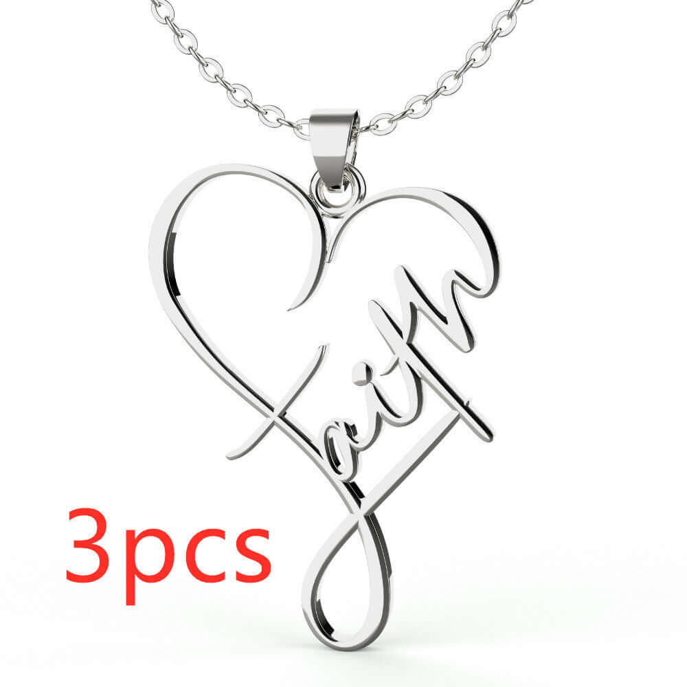 Abysaz Kollectionz European And American Necklace Heart Of Faith Pendant - Abysaz Kollectionz