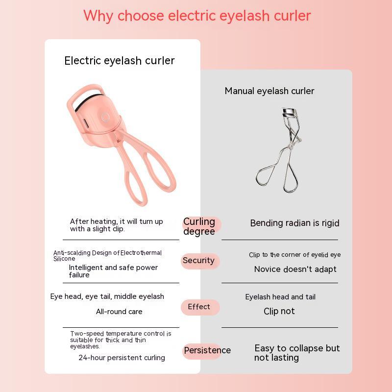 Eyelash Curler Portable Electric Heated Comb Eye Lash Long Lasting Eyelashes Curls Thermal Eyelash Curler Makeup Tools Heated Eyelash Curlers,Rechargeable Electric Eyelash Curler,Handheld Eyelash Heat Abysaz Kollectionz