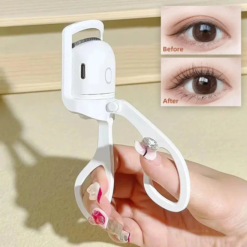 Eyelash Curler Portable Electric Heated Comb Eye Lash Long Lasting Eyelashes Curls Thermal Eyelash Curler Makeup Tools Heated Eyelash Curlers,Rechargeable Electric Eyelash Curler,Handheld Eyelash Heat - Abysaz Kollectionz