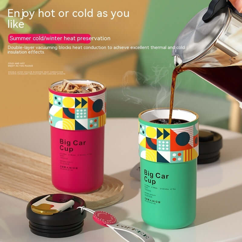 Creative Ceramic Inner Pot Intelligent Temperature Measuring Vacuum Cup - Abysaz Kollectionz