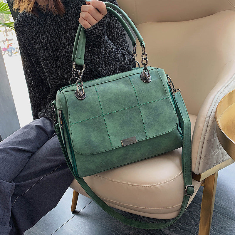 Matte Women  Scrub Female Shoulder Bags Large Capacity Matcha Green PU Leather Lady Totes Boston Bag for Travel Hand Bags Abysaz Kollectionz
