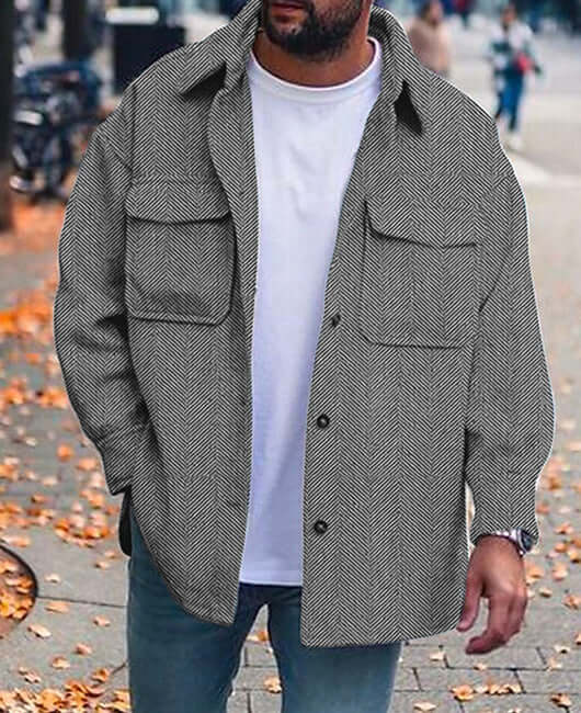 Coat Men Polo Collar Top Men Fashion Work Clothes Abysaz Kollectionz