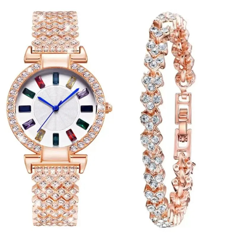 Full Diamond Quartz Bracelet Watch Fashion All-match Fashion Wrist Watch - Abysaz Kollectionz