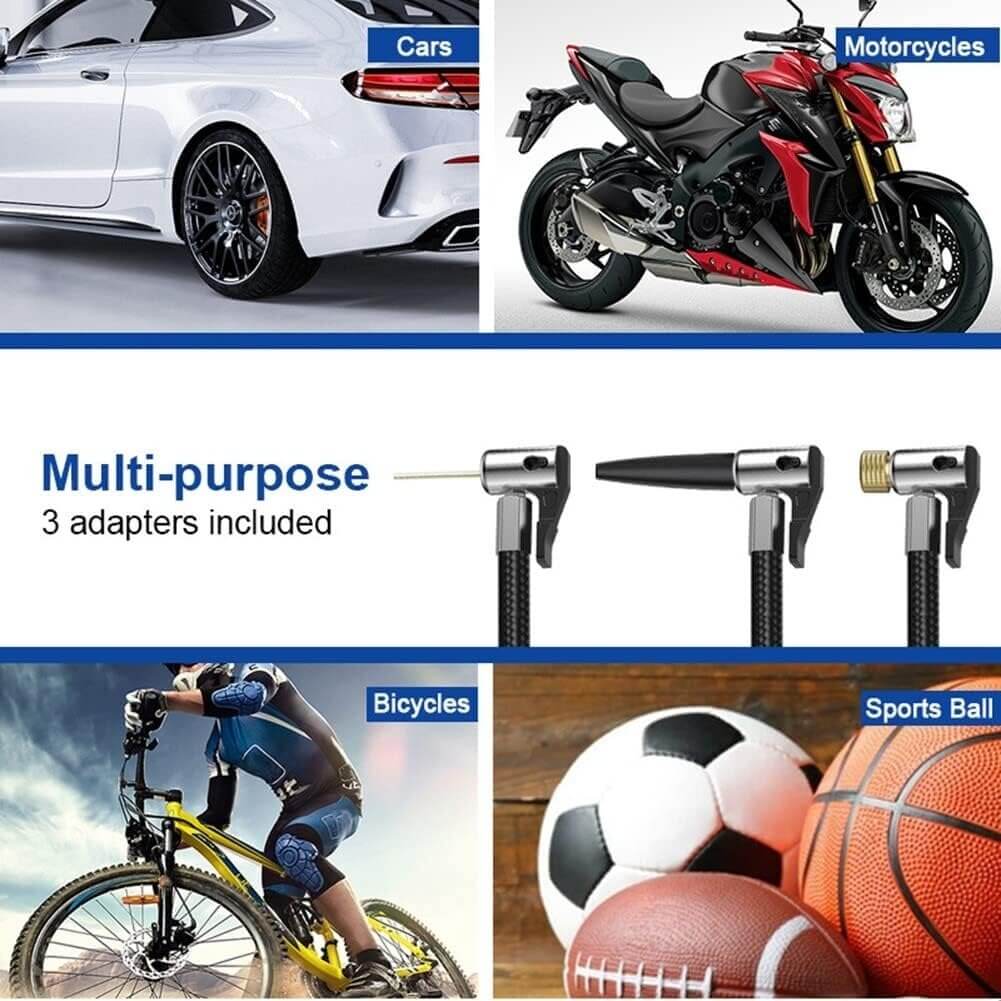 Abysaz Kollectionz Tire Inflator Portable Air Compressor,Portable Electric Inflator 150PSI Cordless Electric Ball Inflator Rechargeable Bicycle Air  Inflator With Digital LED Display - Abysaz Kollectionz