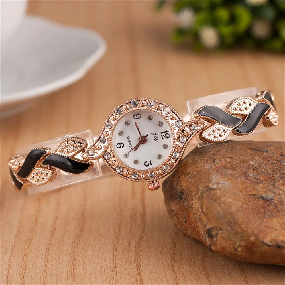 Leaf bracelet quartz wrist watch - Abysaz Kollectionz