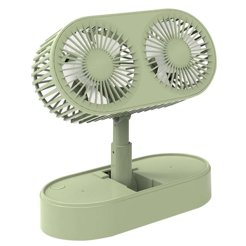 Desktop Small Fans Folding Telescopic 3 File Mini Table Fan Portable Dual Motor USB Rechargeable Cooling Electric Fan - Abysaz Kollectionz