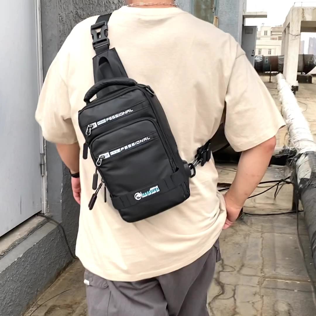 Multifunction Bags For Men Nylon Backpack Crossbody Shoulder Bag With USB Charging Port Chest Bags Pack - Abysaz Kollectionz