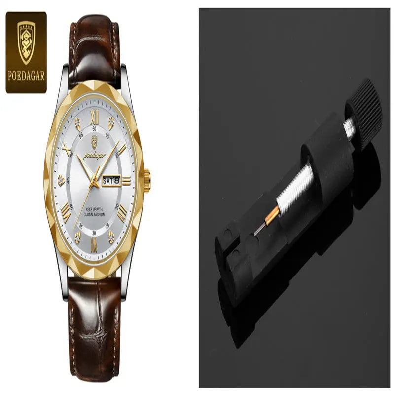 Leather Belt Men's Luxury Fashion Quartz Wrist Watch - Abysaz Kollectionz
