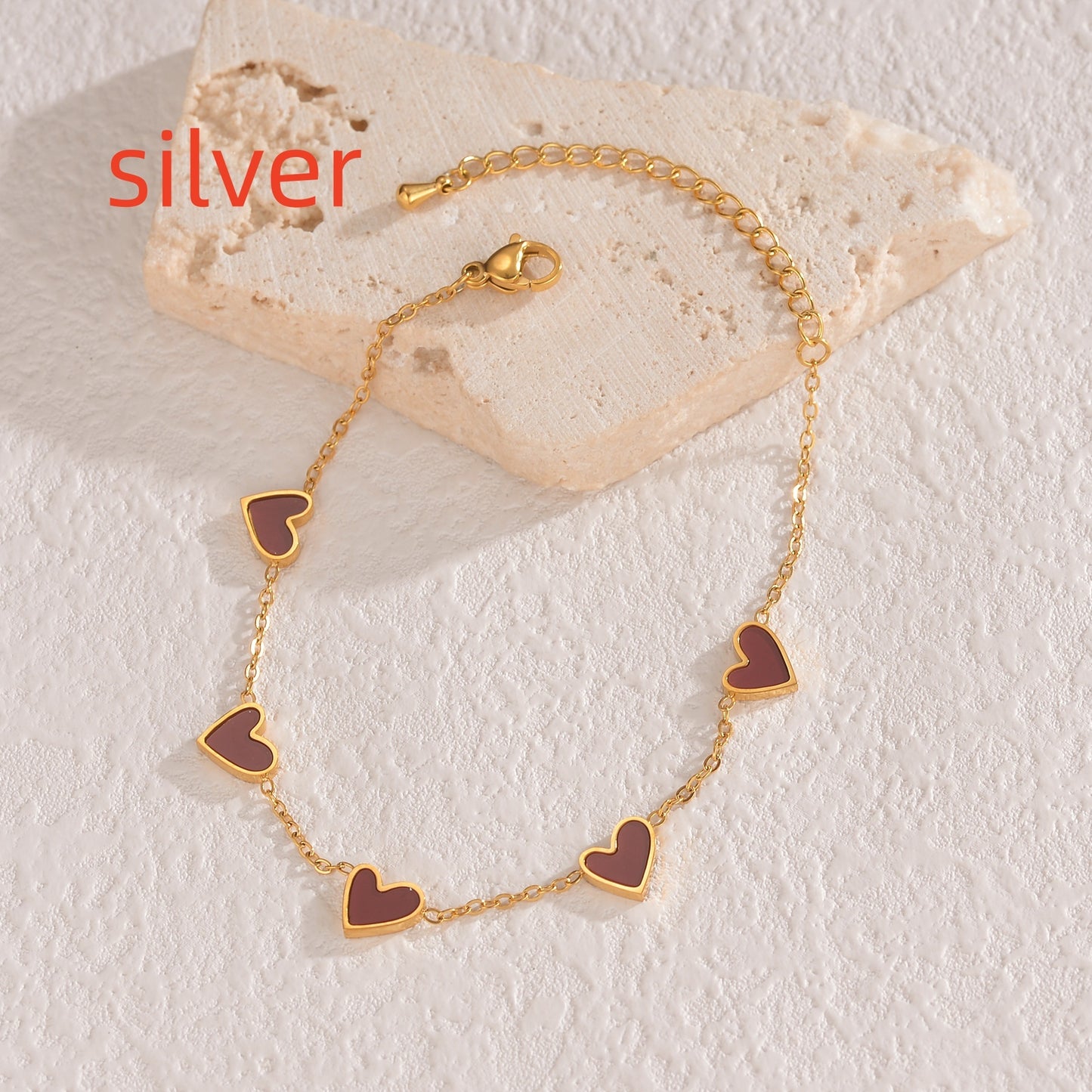 Ins Love Bracelet  Stainless Steel Dripping Heart Bracelet Fashion Valentine's Day Jewelry Gift Abysaz Kollectionz