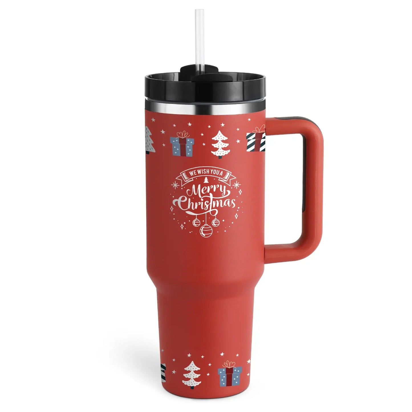 40 Oz Tumbler With Handle Straw Insulated, Stainless Steel Spill Proof Vacuum Coffee Cup Tumbler With Lid Tapered Mug Gifts For Valentine Lover Suitable For Car Gym Office Travel - Abysaz Kollectionz