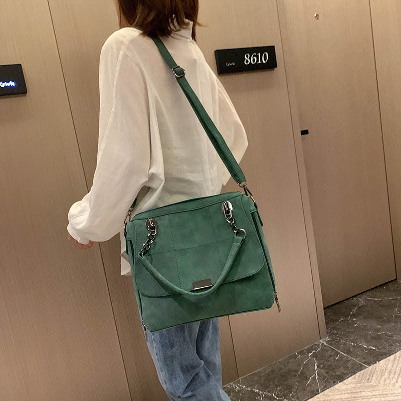 Matte Women  Scrub Female Shoulder Bags Large Capacity Matcha Green PU Leather Lady Totes Boston Bag for Travel Hand Bags Abysaz Kollectionz