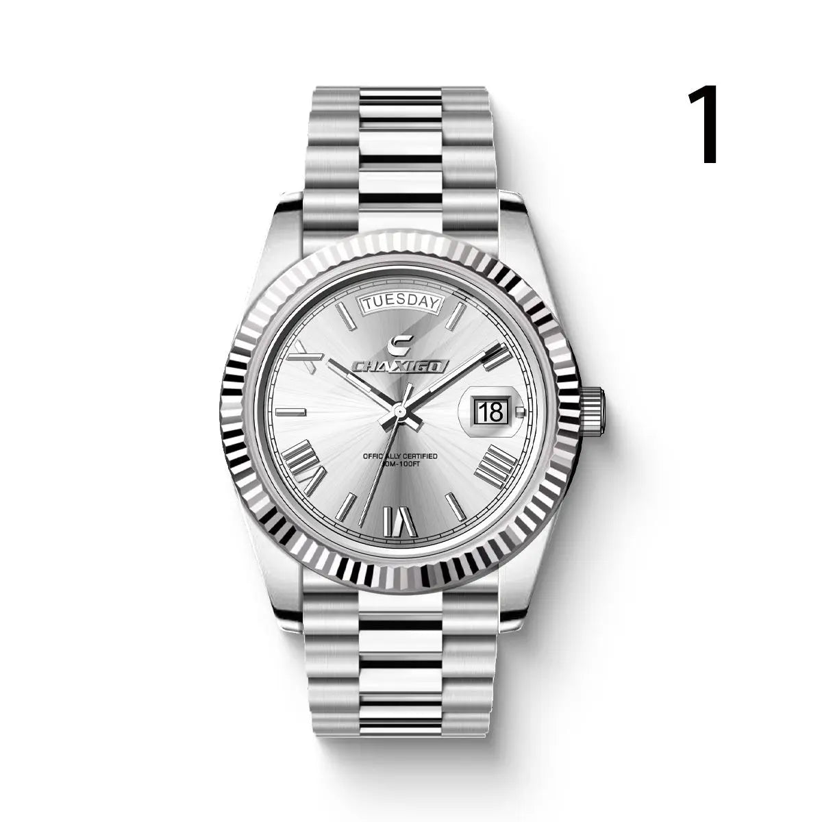 Fashion Men's Watch Steel Band Large Dial Quartz Wrist Watch - Abysaz Kollectionz