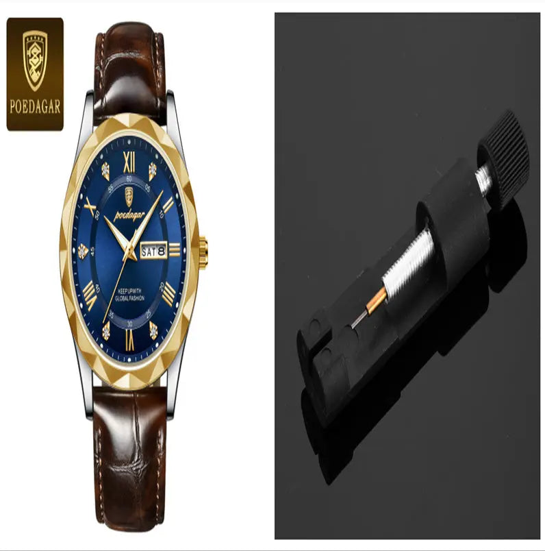 Leather Belt Men's Luxury Fashion Quartz Wrist Watch - Abysaz Kollectionz