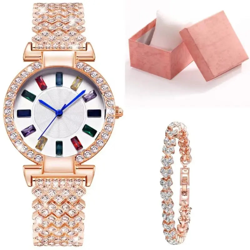 Full Diamond Quartz Bracelet Watch Fashion All-match Fashion Wrist Watch - Abysaz Kollectionz
