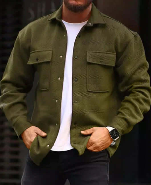 Coat Men Polo Collar Top Men Fashion Work Clothes - Abysaz Kollectionz