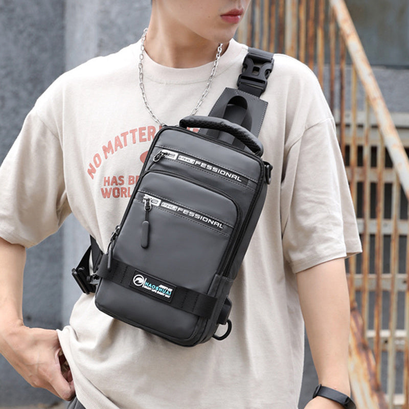 Multifunction Bags For Men Nylon Backpack Crossbody Shoulder Bag With USB Charging Port Chest Bags Pack Abysaz Kollectionz
