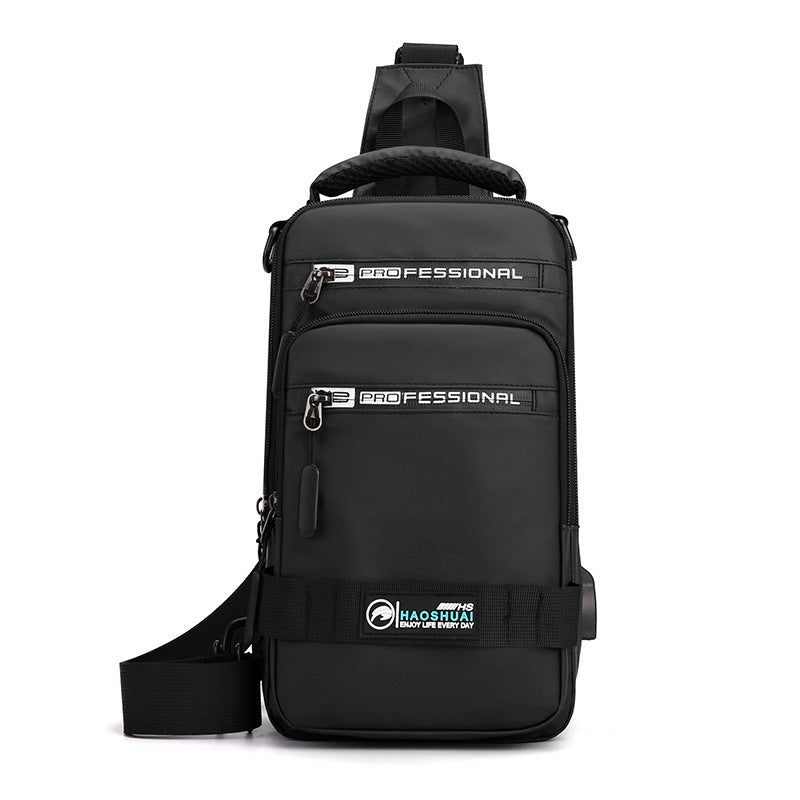 Multifunction Bags For Men Nylon Backpack Crossbody Shoulder Bag With USB Charging Port Chest Bags Pack - Abysaz Kollectionz