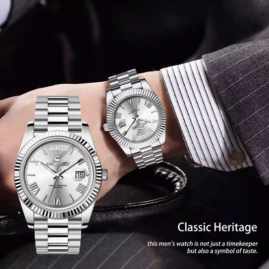 Fashion Men's Watch Steel Band Large Dial Quartz Wrist Watch Abysaz Kollectionz