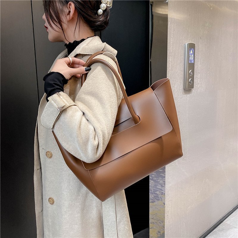 Fashion Women Shoulder Bags Large Capacity Handbags Simple Retro Tote Bags Solid Color Famous Brand High Quality Bags - Abysaz Kollectionz