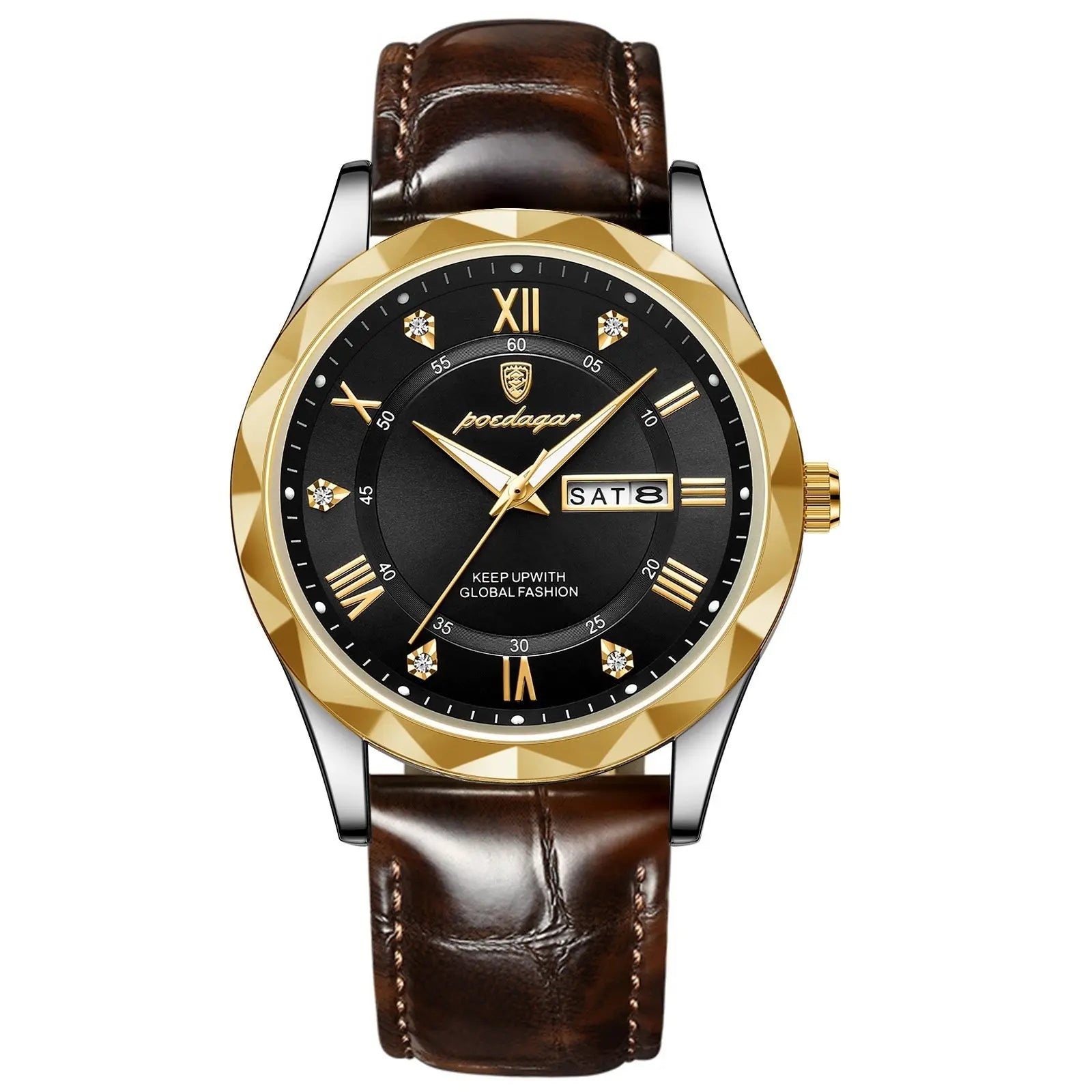 Leather Belt Men's Luxury Fashion Quartz Wrist Watch - Abysaz Kollectionz