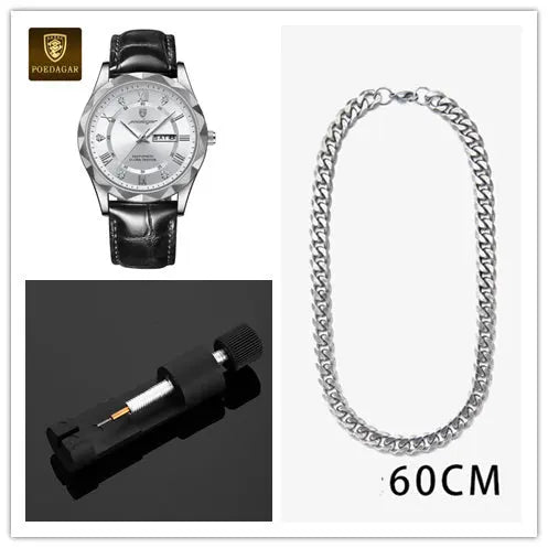 Leather Belt Men's Luxury Fashion Quartz Wrist Watch - Abysaz Kollectionz