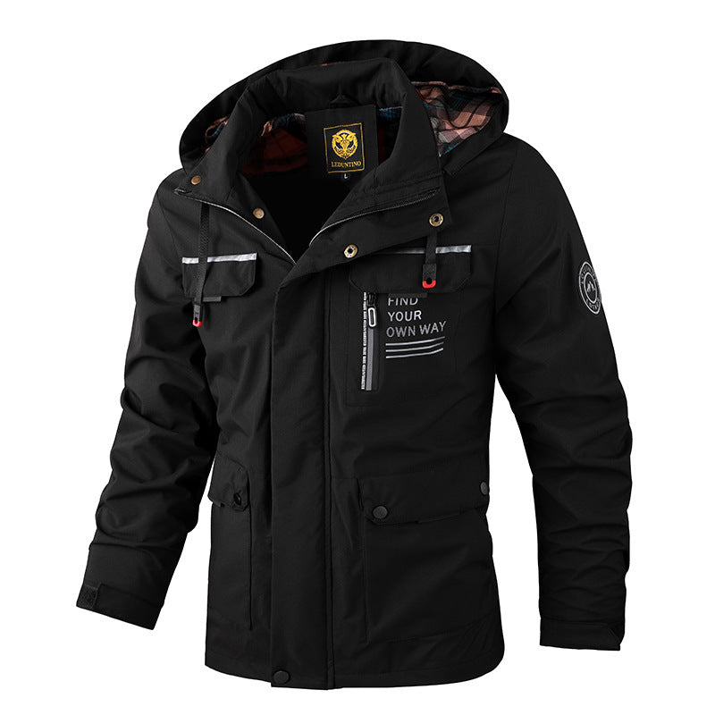 Fashion Men's Casual Windbreaker Jackets Hooded Jacket Man Waterproof Outdoor Soft Shell Winter Coat Clothing Warm Thick Tops Abysaz Kollectionz