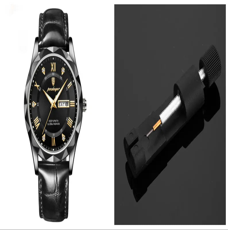 Leather Belt Men's Luxury Fashion Quartz Wrist Watch - Abysaz Kollectionz