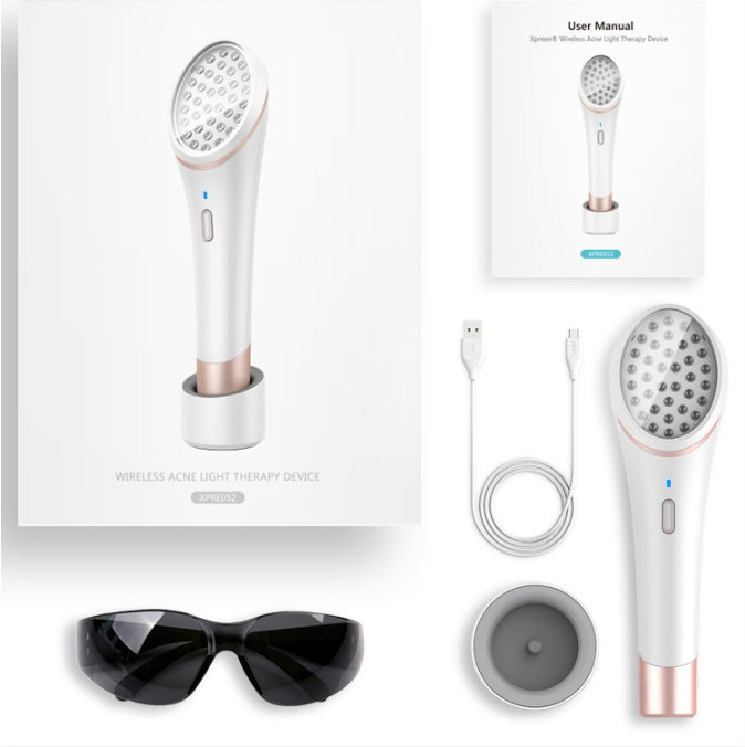 Acne Light Therapy Xpreen Wireless Rechargeable Light Acne Treatment Device Acne Clearing Eraser with Blue Light and Red Light - Abysaz Kollectionz